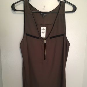 Express Blouse Dark Olive Green Size M